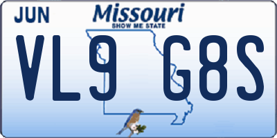 MO license plate VL9G8S