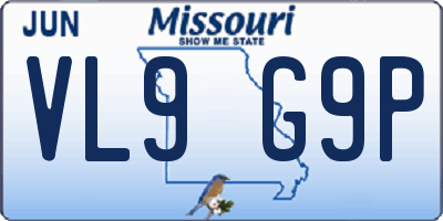 MO license plate VL9G9P