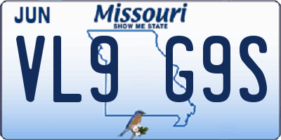 MO license plate VL9G9S