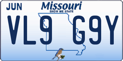 MO license plate VL9G9Y