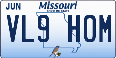 MO license plate VL9H0M