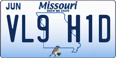 MO license plate VL9H1D