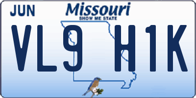 MO license plate VL9H1K