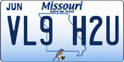 MO license plate VL9H2U