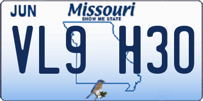MO license plate VL9H3O