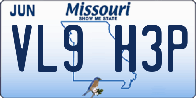 MO license plate VL9H3P