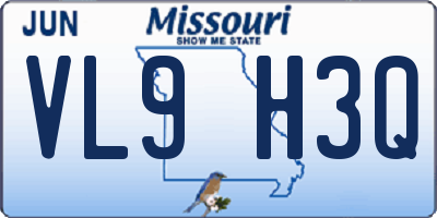 MO license plate VL9H3Q
