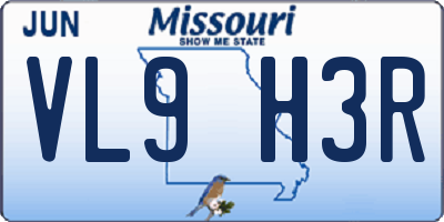 MO license plate VL9H3R