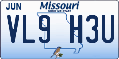 MO license plate VL9H3U