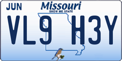 MO license plate VL9H3Y