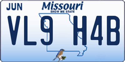 MO license plate VL9H4B