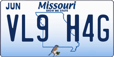 MO license plate VL9H4G