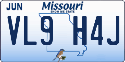 MO license plate VL9H4J