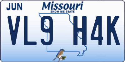 MO license plate VL9H4K