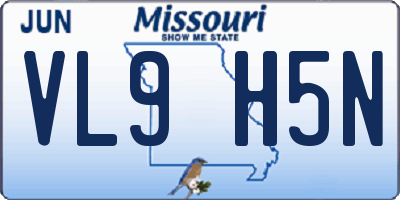 MO license plate VL9H5N