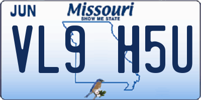 MO license plate VL9H5U