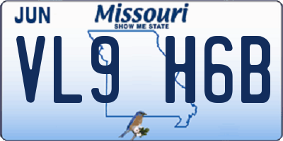 MO license plate VL9H6B