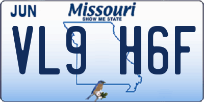 MO license plate VL9H6F