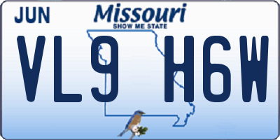 MO license plate VL9H6W