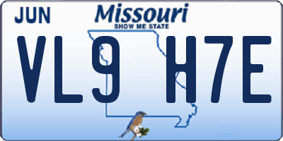MO license plate VL9H7E
