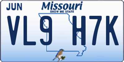 MO license plate VL9H7K