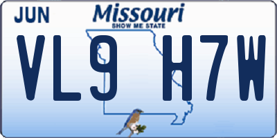 MO license plate VL9H7W