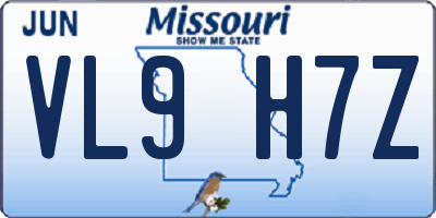 MO license plate VL9H7Z