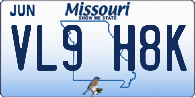 MO license plate VL9H8K