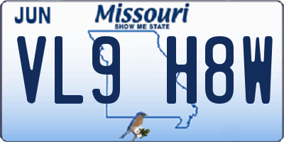 MO license plate VL9H8W