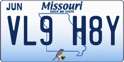 MO license plate VL9H8Y