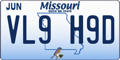 MO license plate VL9H9D