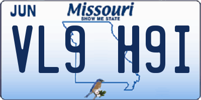 MO license plate VL9H9I