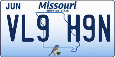 MO license plate VL9H9N