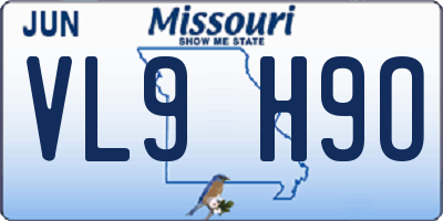 MO license plate VL9H9O