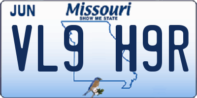 MO license plate VL9H9R