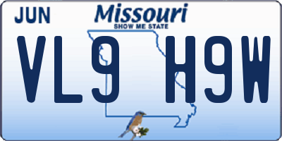 MO license plate VL9H9W