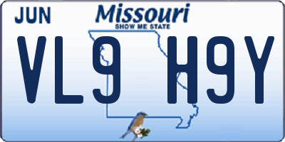 MO license plate VL9H9Y