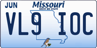 MO license plate VL9I0C