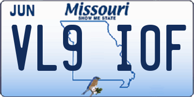 MO license plate VL9I0F