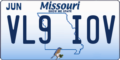 MO license plate VL9I0V