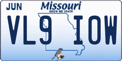 MO license plate VL9I0W
