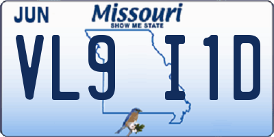 MO license plate VL9I1D