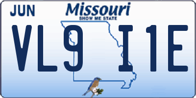 MO license plate VL9I1E
