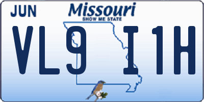 MO license plate VL9I1H