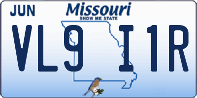 MO license plate VL9I1R