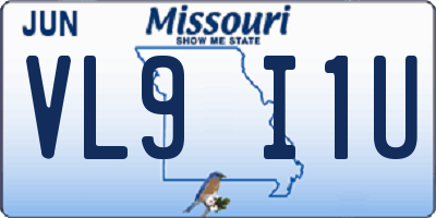 MO license plate VL9I1U