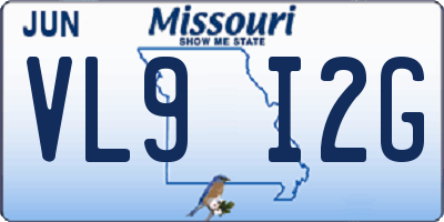 MO license plate VL9I2G