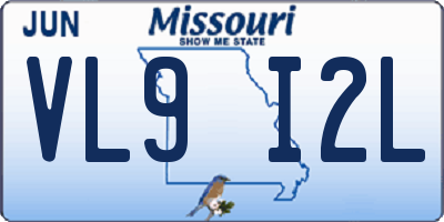 MO license plate VL9I2L