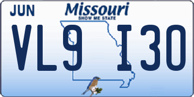 MO license plate VL9I3O