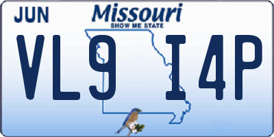 MO license plate VL9I4P